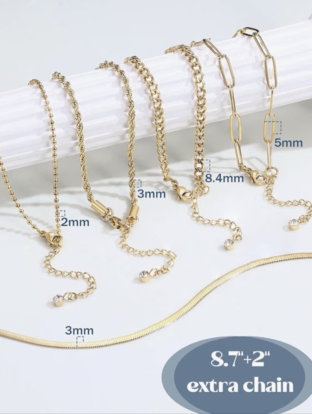 5 Pc Gold Anklet Set - Picture 9 of 9